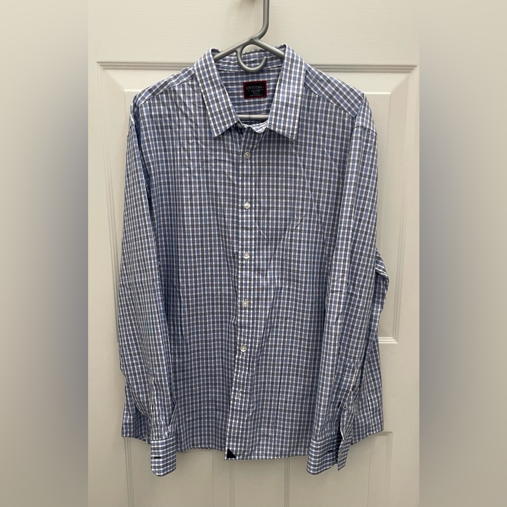 UNTUCKit Plaid Button Down Dress Shirt. XXL. Wrinkle Free.
